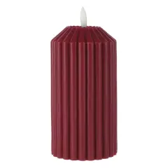 6" Ribbed Wax LED Pillar Candle by Ashland&reg; Maroon