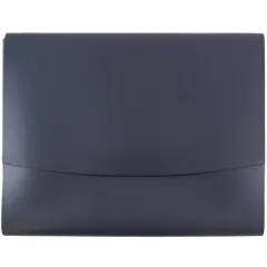 JAM Paper Italian Leather Snap Closure Portfolio Navy