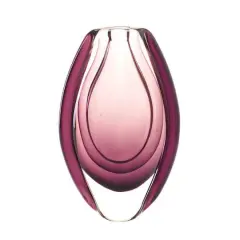 8.5" Wild Orchid Art Glass Vase