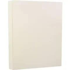 JAM Paper Strathmore Natural White Linen 8.5" x 11" Heavy-Weight Cardstock, 50 Sheets