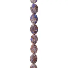 Amethyst Dyed Serpentine Jasper Oval Beads, 16mm by Bead Landing&trade;