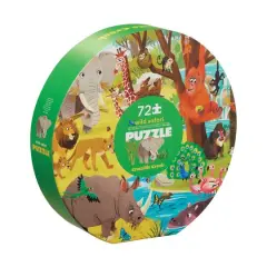 Wild Safari Round Box Puzzle: 72 Pcs