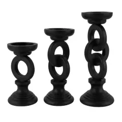 Black Chain Link Candle Holder Set