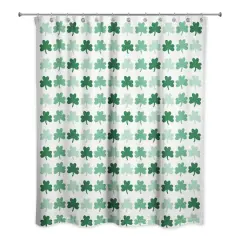 Multiple Pattern Ombre Shamrock Shower Curtain 71" x 74" Shower Curtain