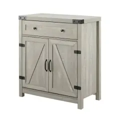 Walker Edison Stone Gray Farmhouse Barn Door Accent Cabinet