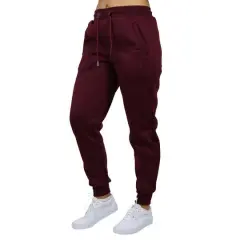 Galaxy by Harvic Women's Relaxed-Fit Fleece-Lined Jogger Sweatpants Burgundy