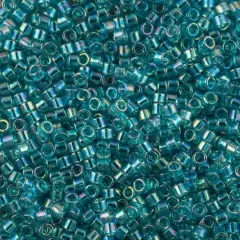 John Bead 11/0 Miyuki Delica Glass Seed Beads, 5g Teal Caribbean Transparent AB