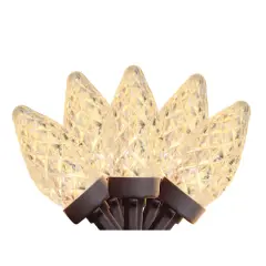 100ct. Warm White Faceted LED C7 String Lights