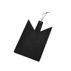 Hello Honey&reg; 12" Black Geometric Wood Cutting Board with Leather Tie