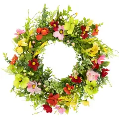 26" Poppy & Eucalyptus Spring Wreath
