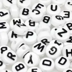 White Circle Alphabet Beads by Creatology&trade;, 10mm