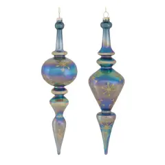 6ct. 13" Iridescent Glass Finial Drop Ornaments