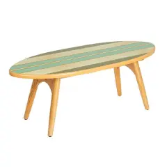 Hello Honey&reg; Multicolor Striped Surfboard Oval Coffee Table