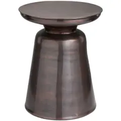 19" Copper Metal Accent Table with Bell Shaped Base 