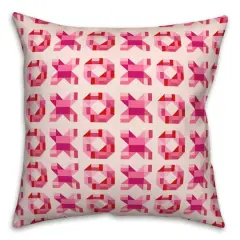 Multi XOXO Quilt Valentine's Day Throw Pillow