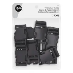 Dritz&reg; Black 1" Parachute Buckles, 12ct.