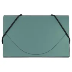 JAM Paper Plastic Business Card Holder Case Green Metallic