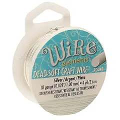 The Beadsmith&reg; Wire Elements&trade; 18 Gauge Tarnish Resistant Round Soft Temper Wire, 4yd.Silver