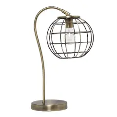 Lalia Home 20" Arched Metal Cage Table Lamp Antique Brass