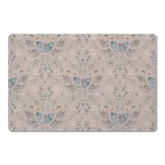Butterfly Pattern Floor Mat Blush