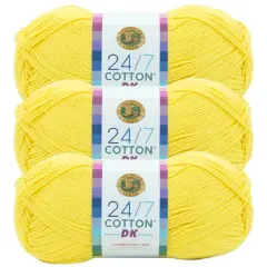 3 Pack Lion Brand&reg; 24/7 Cotton&reg; DK Yarn Lemon Drop