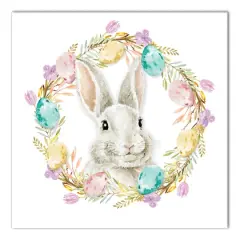 Easter Bunny Wreath 16" x 16" Canvas Wall Art