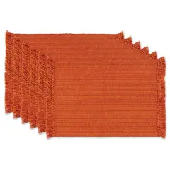 DII&reg; Variegated Burnt Orange Fringe Placemats, 6ct.
