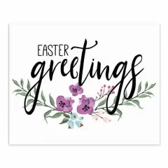 Easter Greetings Tabletop Canvas Art