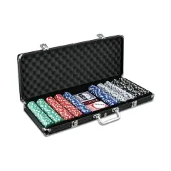 Classic Game Collection 500 Chip Poker Game Set in Black Aluminum Case