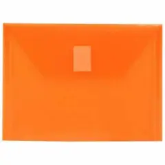 JAM Paper 5.5" x 7.5" Orange Plastic Velcro&reg; Brand Closure Booklet Envelopes, 24ct.
