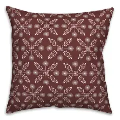18" Meadow Leaves Indoor/Outdoor Pillow Maroon