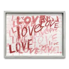 Love Typography White Framed Print