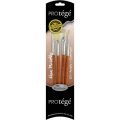 Prot&eacute;g&eacute; Hog Bristle Short Handle 4 Piece Brush Set