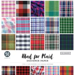 Colorbok&reg; Mad For Plaid Designer Paper Pad, 12" x 12"