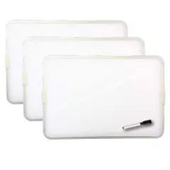 Flipside Aluminum Framed 9'' x 12'' Two-Sided Magnetic Dry Erase Board with Pen, 3ct.