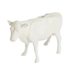Hello Honey&reg; 12" White Rustic Farmhouse Cow Taper Candle Holder
