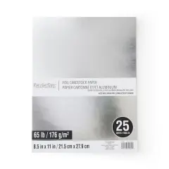 8.5" x 11" Foil Cardstock Paper by Recollections&trade;, 25 Sheets Shiny Silver