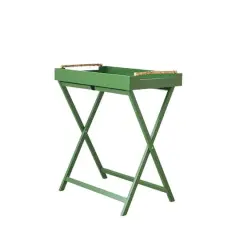 Hello Honey&reg; Verdant Green Bamboo-Handled Folding Tray Table