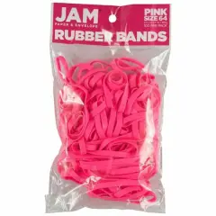JAM Paper Size 64 Rubber Bands, 100ct. Pink