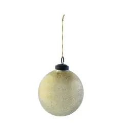 Hello Honey&reg; 5" Antique Gold Finish Glass Seeded Ball Ornament