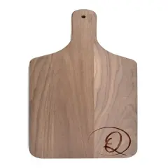 Circle Monogram Walnut Paddle Cutting Board Q