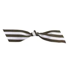 JAM Paper 7/8" Grosgrain Twist Tie Flair Bows, 100ct. Brown/White Stripes