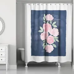 Sweet Florals on Navy 71" x 74" Shower Curtain