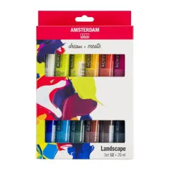 Amsterdam Landscape Acrylic 12 Color Paint Set, 20mL