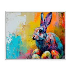 Stupell Industries Easter Joy Abstract Framed Giclee Art White