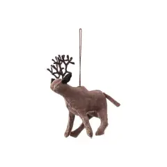 Hello Honey&reg; 6" Brown Velvet Caribou Ornament