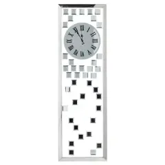 42" Silver Stainless Steel Glam Wall Clock