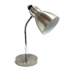 Simple Designs&trade; 16" Brush Nickel Semi-Flexible Desk Lamp