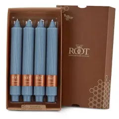 Root Candles 9" Unscented Grecian Collenette Taper Candles, 4ct. Williamsburg Blue