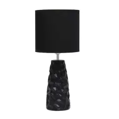 Simple Designs Sculpted Ceramic Table Lamp Black